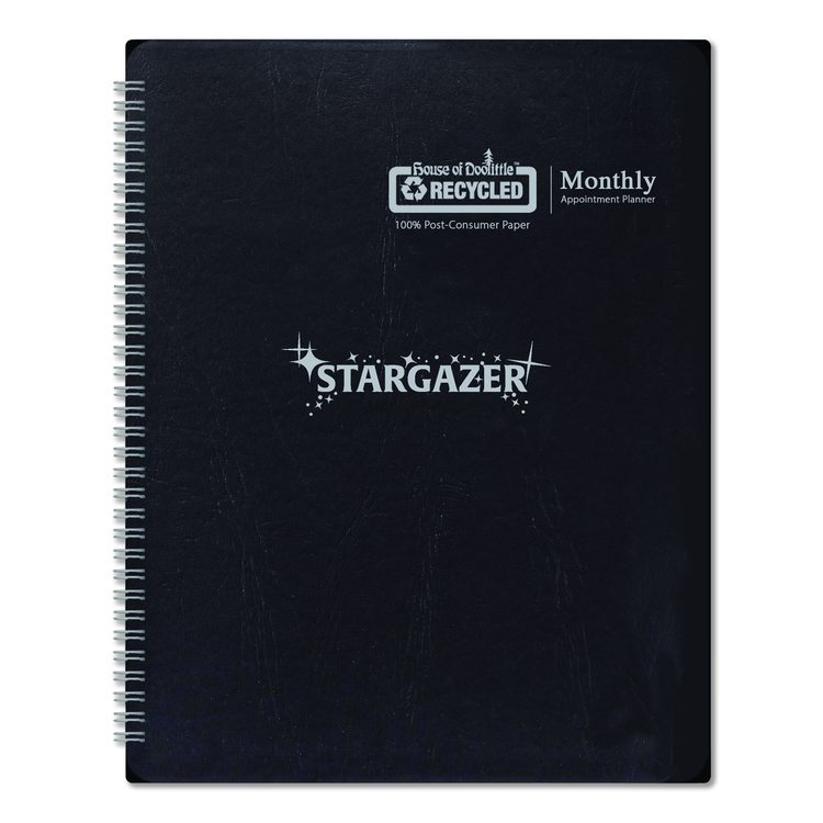 Recycled Stargazer Monthly Planner, Stargazer Artwork, 11 x 7, Black Cover, 13-Month (Dec to Dec): 2026