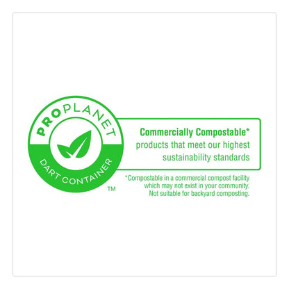 Compostable Molded Fiber Hinged Trays, ProPlanet Seal, 9.14 x 9 x 2.98, Natural, 200/Carton