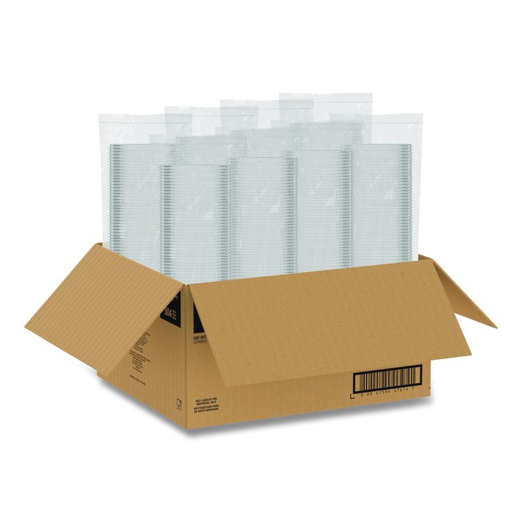 Square Plastic Bowls, 16 oz, 8.5 x 8.5 x 1.96, Clear, Plastic, 63 Bowls/Sleeve, 8 Sleeves/Carton