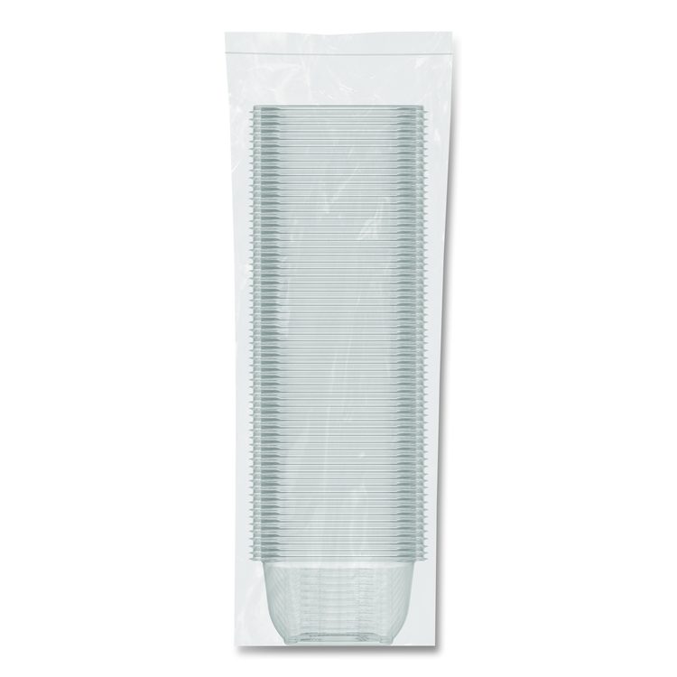 Square Plastic Bowls, 16 oz, 8.5 x 8.5 x 1.96, Clear, Plastic, 63 Bowls/Sleeve, 8 Sleeves/Carton