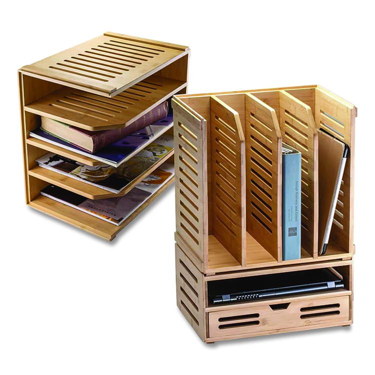 Bamboo Magazine File, 14.09 x 14.41 x 14.41, Brown