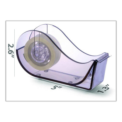Recycled Plastic Three-Piece Desk Set: (1) Pencil Cup, (1) Stapler, (1) Tape Dispenser, (1) Roll of Tape, Translucent Ash
