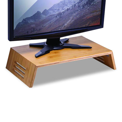 Bamboo Desktop Monitor Stand, For 16" Monitors, 17.56 x 12.44 x 2.64, Brown, Supports 20 lbs