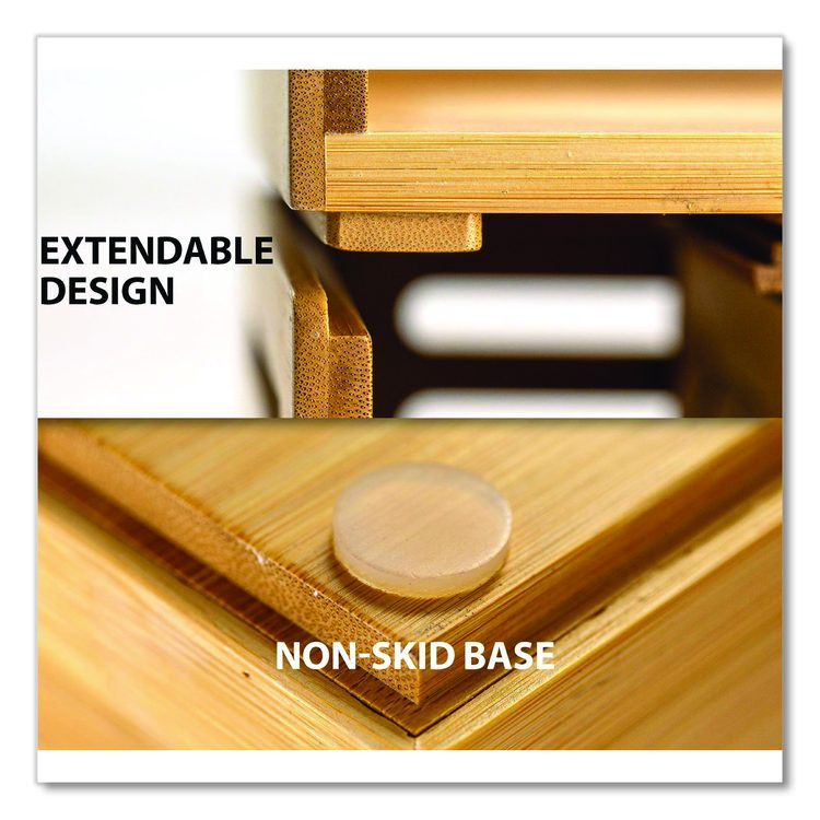Bamboo Desktop Monitor Stand, For 16" Monitors, 17.56 x 12.44 x 2.64, Brown, Supports 20 lbs
