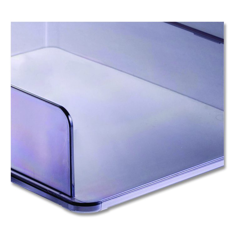 Recycled Plastic Letter Tray, 1 Section, Letter Size Files, 10.16" x 12.8" x 2.76", Translucent Ash, 2/Pack