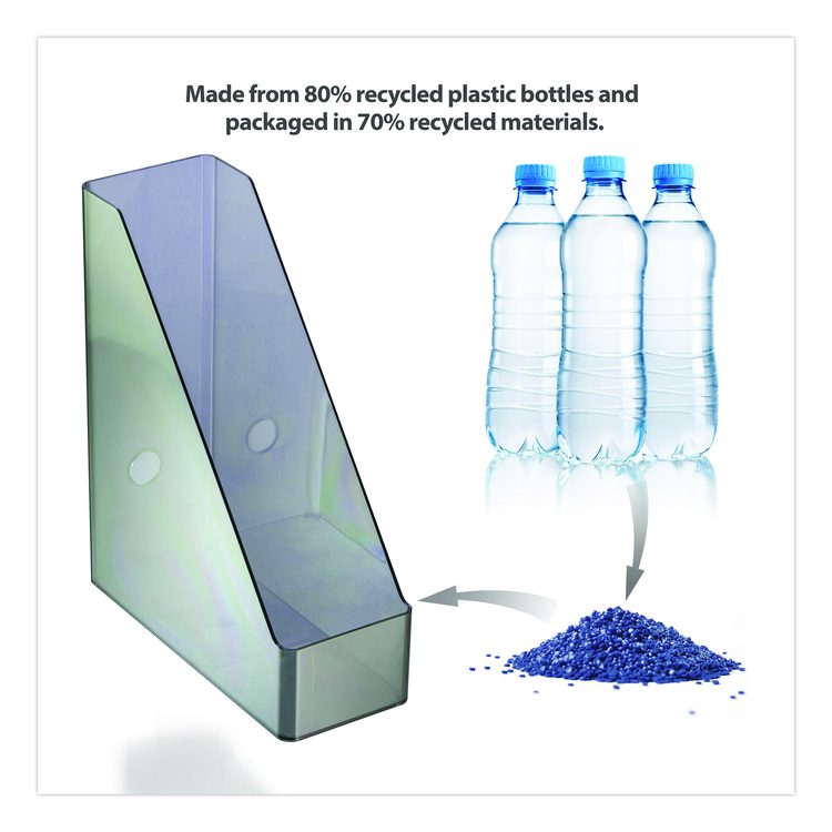 Recycled Plastic Magazine File, 4.3 x 10.3 x 12.2, Translucent Gray