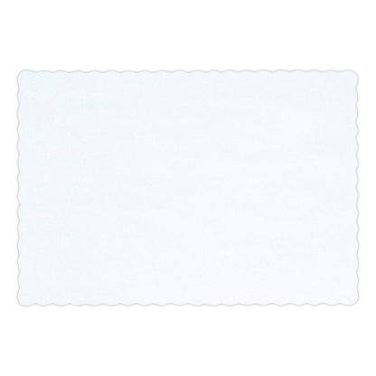 Placemats, Smooth Surface, Scalloped Edges, 13.5" x 9.63", White, 1,000/Carton