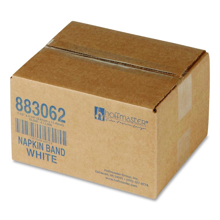 Adhesive Napkin Bands, White, 1.5", 10,000/Carton