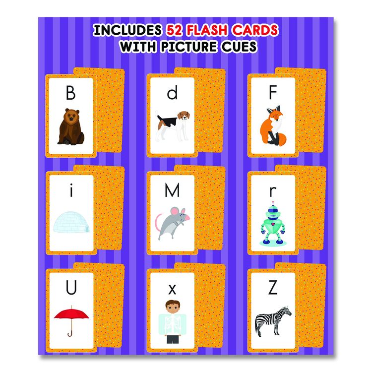 Alphabet Flash Cards, Grades Pre-K to 1, 3.25" x 5.25", Assorted Colors, 54 Cards