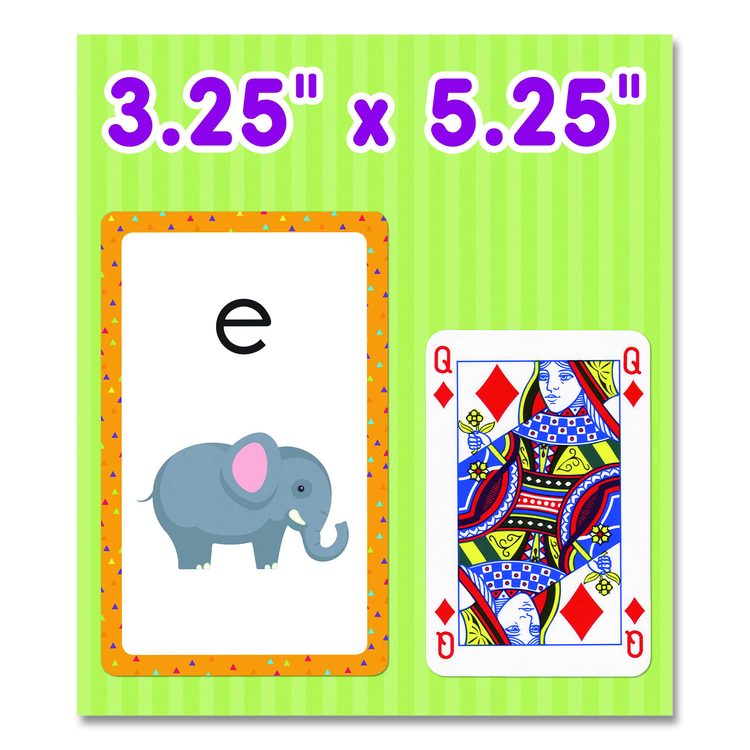 Alphabet Flash Cards, Grades Pre-K to 1, 3.25" x 5.25", Assorted Colors, 54 Cards