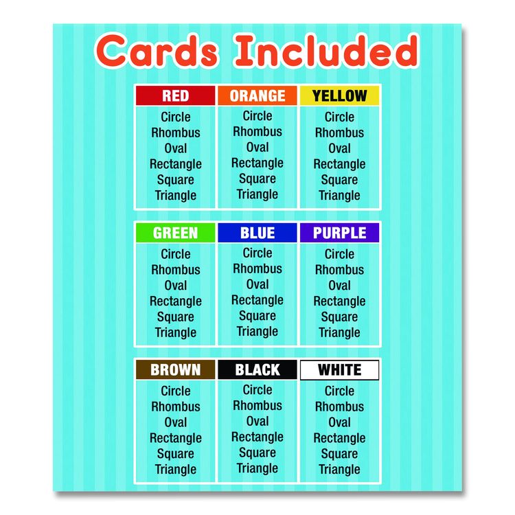 Colors and Shapes Flash Cards, Grades Pre-K to 1, 3.25" x 5.25", Assorted Colors, 54 Cards