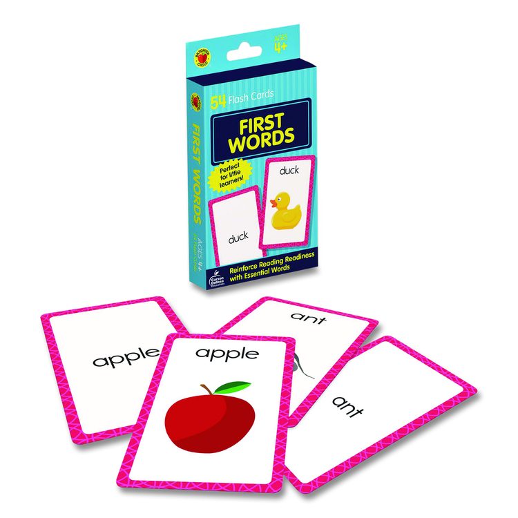 First Words Flash Cards, Grades Pre-K to 1, 3.25" x 5.25", Assorted Colors, 54 Cards