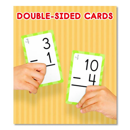 Subtraction 0 to 12 Flash Cards, Grades 1 to 5, 3.25" x 5.25", Assorted Colors, 54 Cards