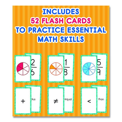 Fractions Flash Cards, Grades 4 to 6, 3.25" x 5.25", Assorted Colors, 54 Cards
