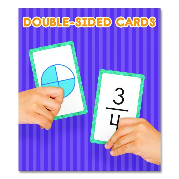 Fractions Flash Cards, Grades 4 to 6, 3.25" x 5.25", Assorted Colors, 54 Cards