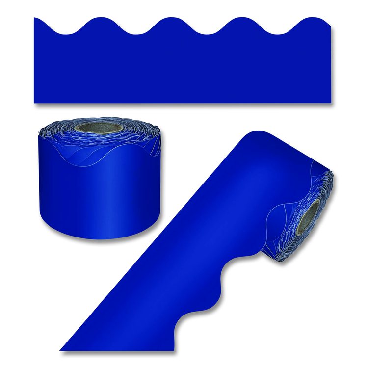 Rolled Scalloped Border, 2.25" x 65 ft, Navy