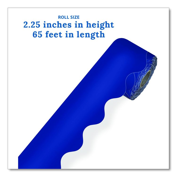 Rolled Scalloped Border, 2.25" x 65 ft, Navy