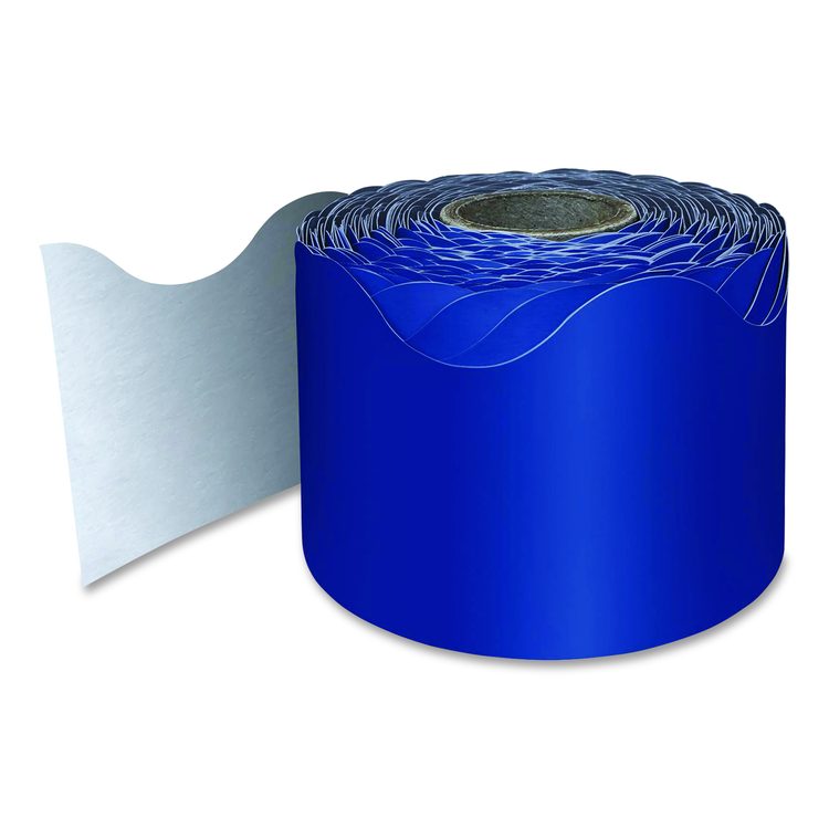 Rolled Scalloped Border, 2.25" x 65 ft, Navy