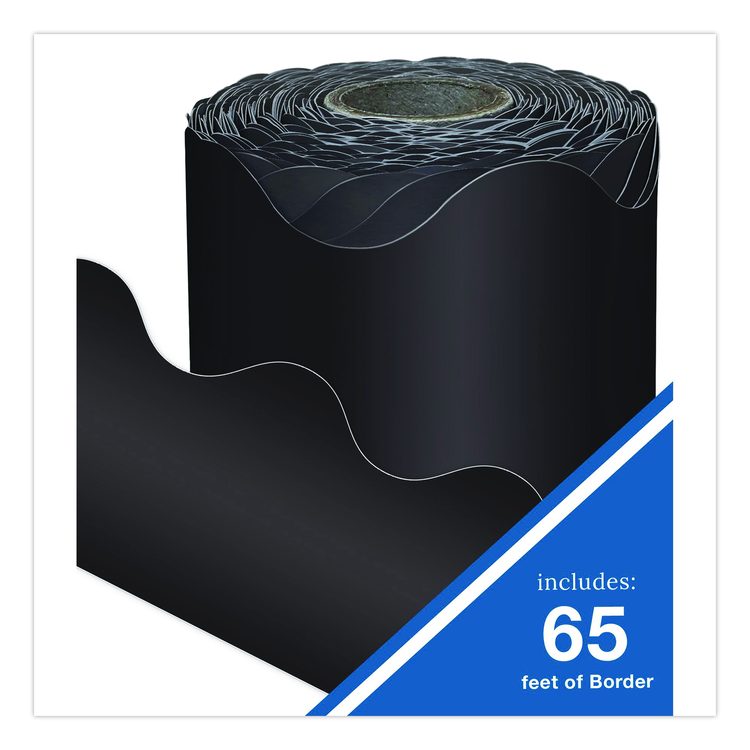 Rolled Scalloped Border, 2.25" x 65 ft, Black