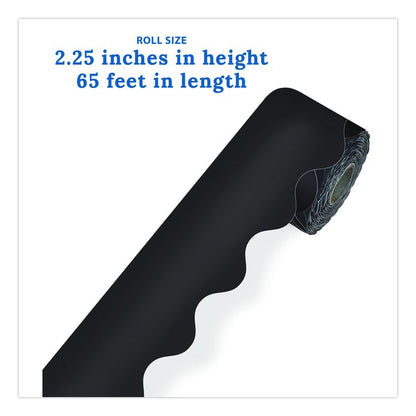 Rolled Scalloped Border, 2.25" x 65 ft, Black