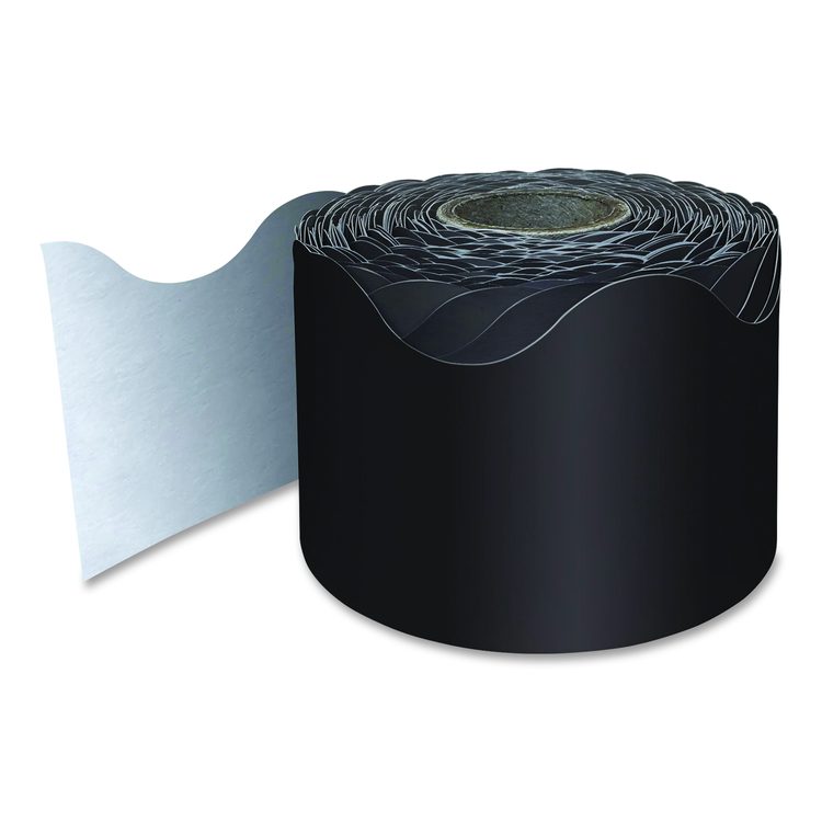 Rolled Scalloped Border, 2.25" x 65 ft, Black