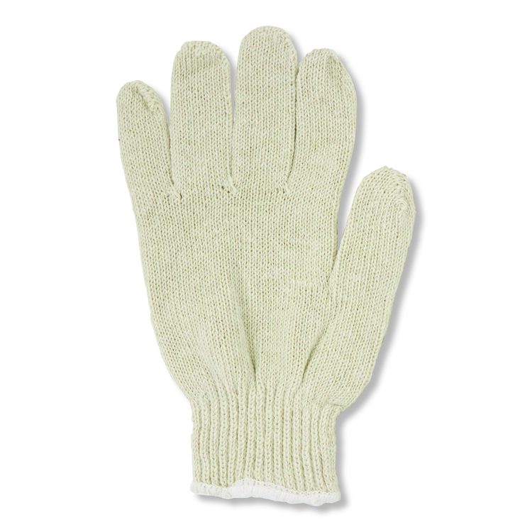 ProWorks String Knit Glove, Reversible, Large, Natural, 12 Pairs