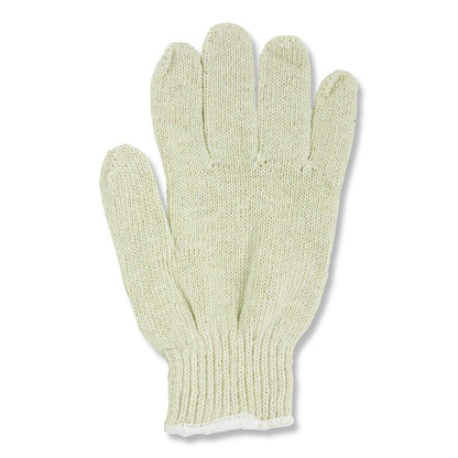ProWorks String Knit Glove, Reversible, Large, Natural, 12 Pairs