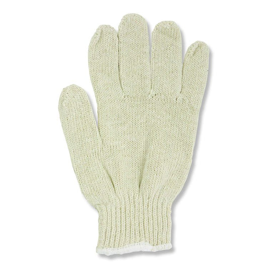 ProWorks String Knit Glove, Reversible, Large, Natural, 12 Pairs