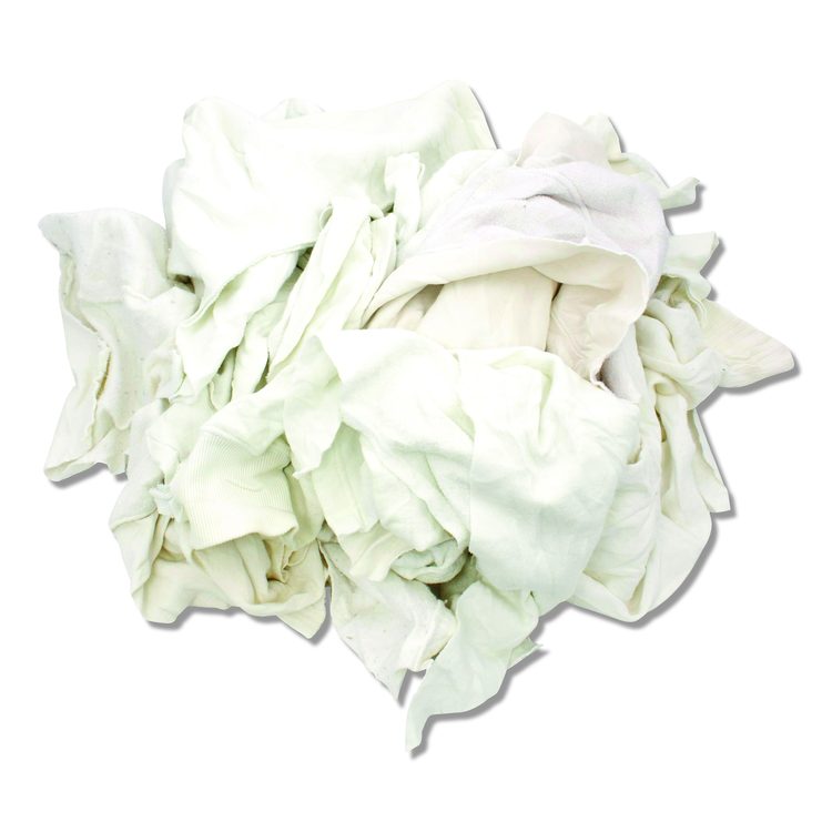 Sweatshirt Rags, Unscented, White, 8/lb, 25 lb/Carton