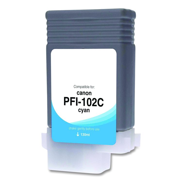 Compatible Cyan Ink, Replacement for PFI-102 (0896B001), 130 mL