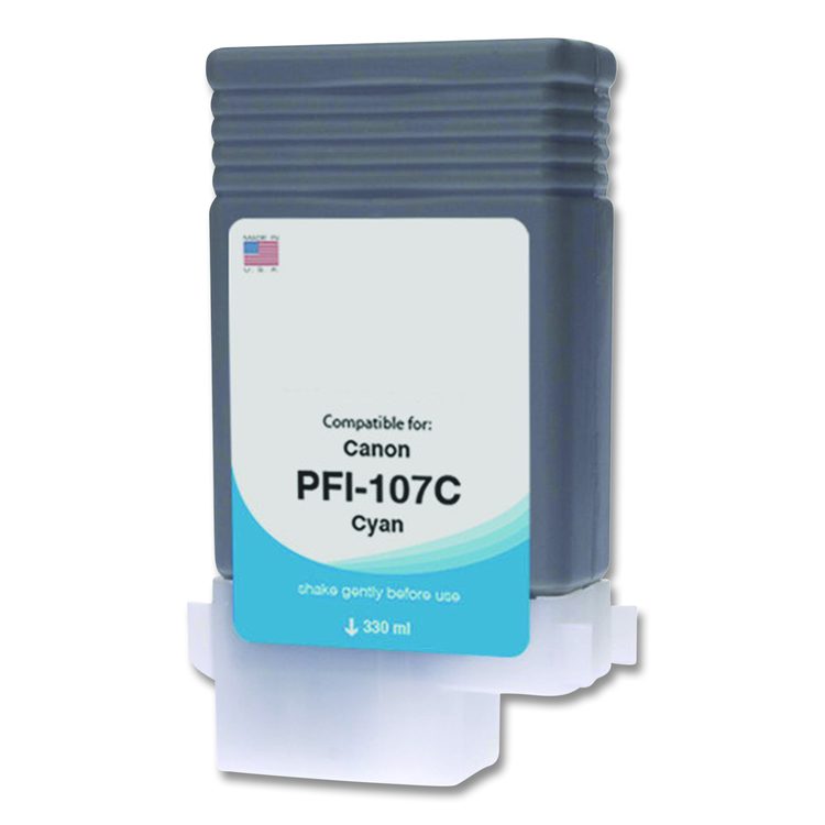 Compatible Cyan Ink, Replacement for PFI-107 (6706B001AA), 130 mL