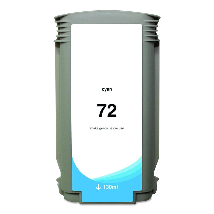 Remanufactured Cyan High-Yield Ink, Replacement for 72 (C9371A), 130 mL