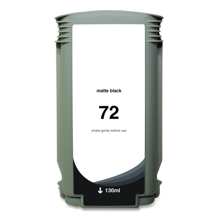 Remanufactured Matte Black High-Yield Ink, Replacement for 72 (C9403A), 130 mL