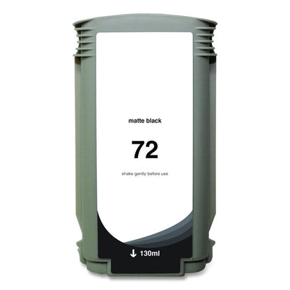 Remanufactured Matte Black High-Yield Ink, Replacement for 72 (C9403A), 130 mL