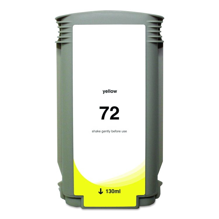 Remanufactured Yellow High-Yield Ink, Replacement for 72 (C9373A), 130 mL