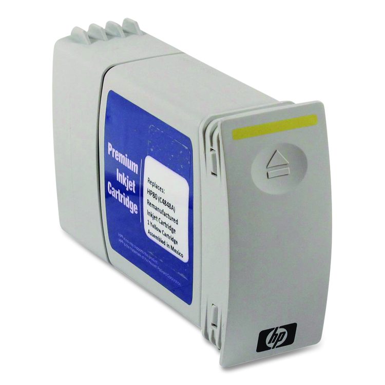 Remanufactured Yellow High-Yield Ink, Replacement for 80 (C4848A), 350 mL