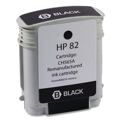 Remanufactured Black High-Yield Ink, Replacement for 82 (CH565A), 69 mL