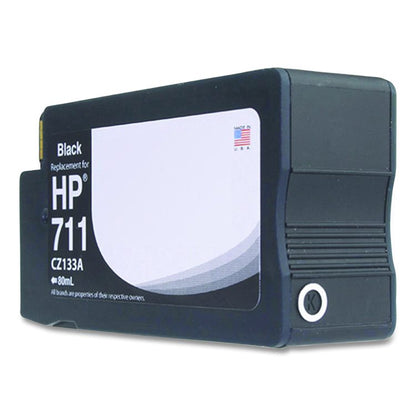 Remanufactured Black Ink, Replacement for 711 (CZ129A), 38 mL