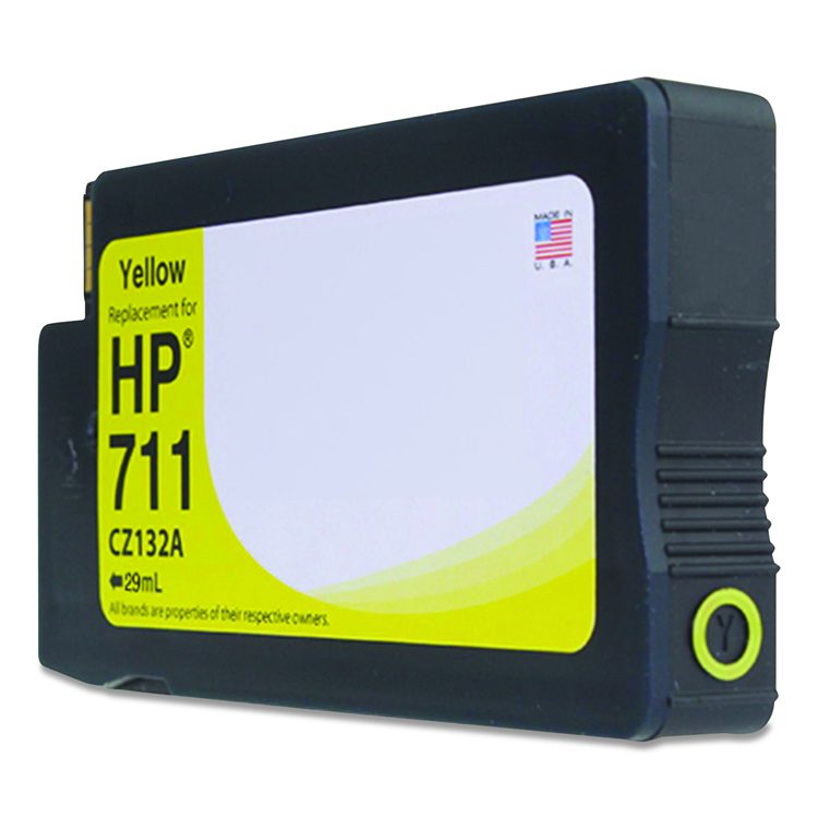 Remanufactured Yellow Ink, Replacement for 711 (CZ132A), 29 mL