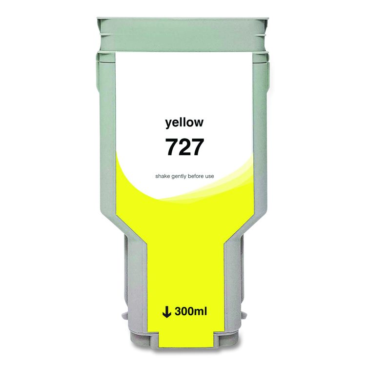 Compatible Yellow High-Yield Ink, Replacement for 727XL (F9J78A), 300 mL