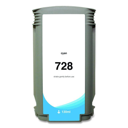 Compatible Cyan Ink, Replacement for 728 (F9J67A), 130 mL