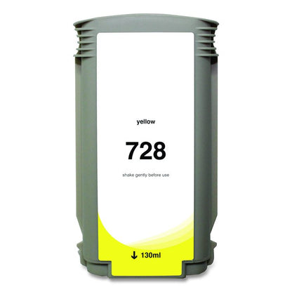 Compatible Yellow Ink, Replacement for 728 (F9J65A), 130 mL