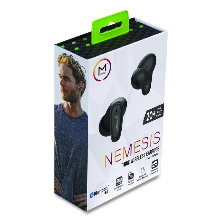 Nemesis True Wireless Earbuds, Black