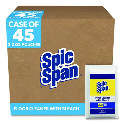 Bleach Floor Cleaner Packets, Fresh Scent, 2.2 oz Packets, 45/Carton