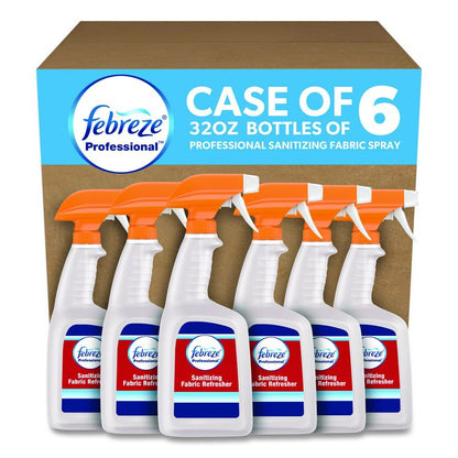 Professional Sanitizing Fabric Refresher, Light Scent, 32 oz Spray Bottle, 6/Carton