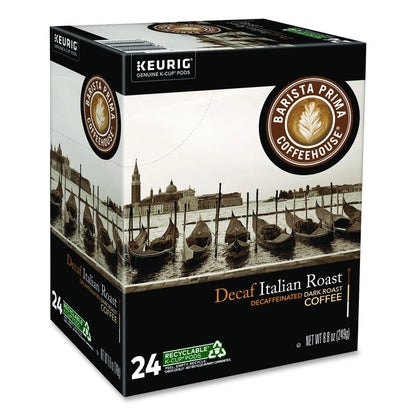 Decaf Italian Roast Coffee K-Cups, 24/Box, 4 Boxes/Carton