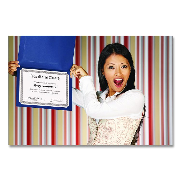 Foil Border Certificates, 8.5 x 11, White/Silver with Braided Silver Border,15/Pack