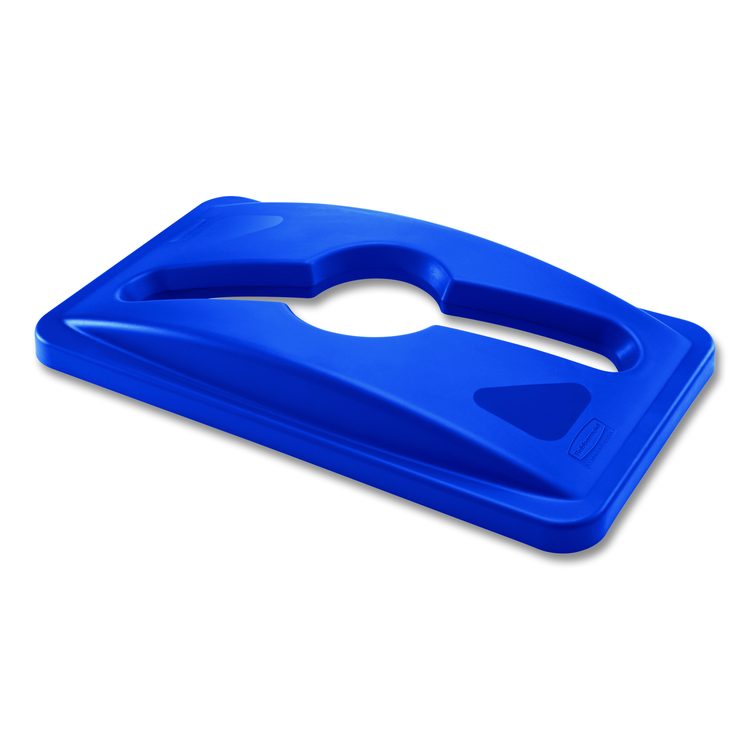 Slim Jim Single Stream Recycling Top for Slim Jim Containers, 12.1w x 21d x 2.75h, Blue