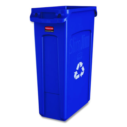 Slim Jim Single Stream Recycling Top for Slim Jim Containers, 12.1w x 21d x 2.75h, Blue