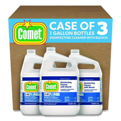 Disinfecting Cleaner w/Bleach, Fresh Scent, 1 gal Bottle, 3/Carton